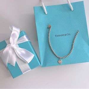 Tiffany & Co. Sterling Bead Bracelet with heart tag